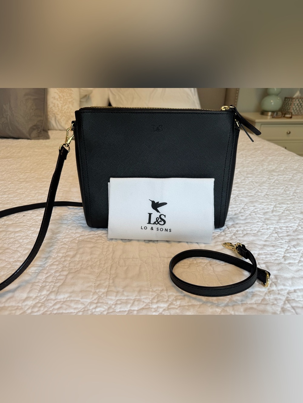 Lo & Sons The Pearl Black Saffiano
